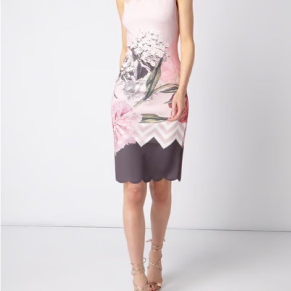 ARIONAH PALACE GARDENS SCALLOP DETAIL MIDI DRESS - Picture 11 of 12